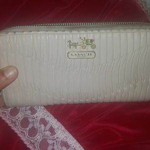 Beige leather wallet